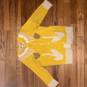 Anthropologie Yellow and Cream Cardigan